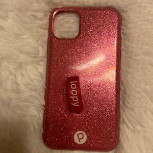 Hot Pink Glitter Loopy case for iPhone 11 Pro. EUC.